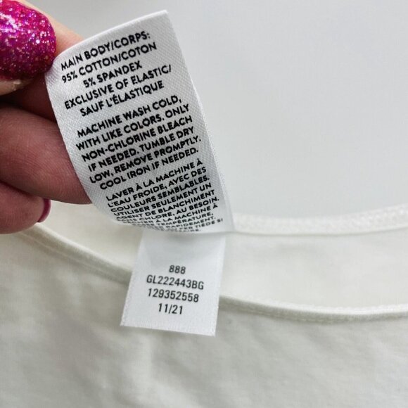 Nordstrom Youth Girls Size Large 10/12 Long Camisole Tank Top in White 2367 - Picture 8 of 8